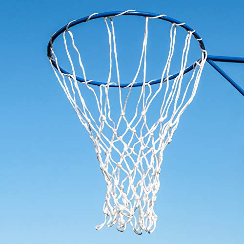 FORZA Competition Grade Netball Net | 5mm Braided HDPE Twine, Fits Standard 15 Inch Diameter Netball Hoops, Weatherproof & Durable White Net