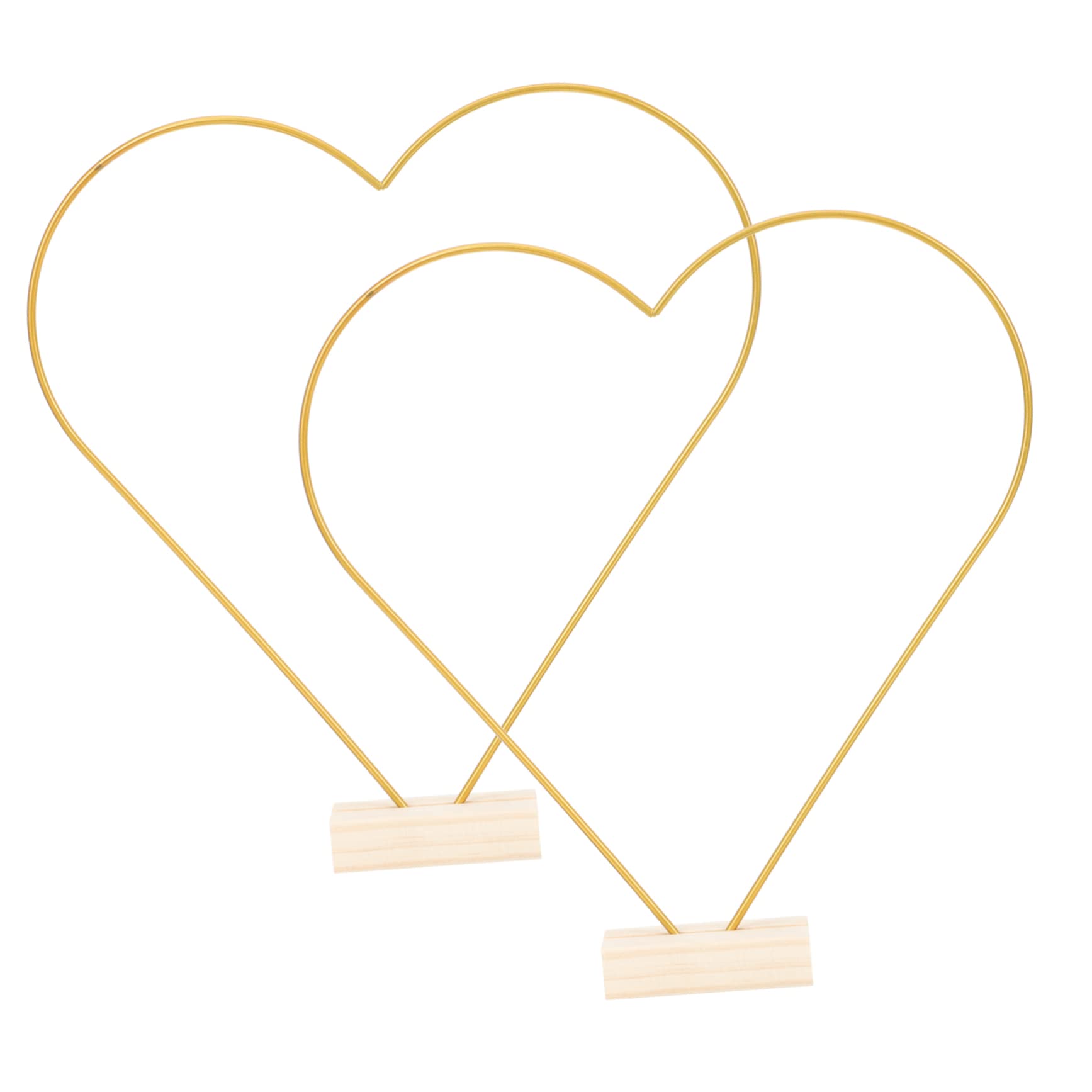 Cabilock 2Sets Heart Shaped Craft Hoop Rings with Base for DIY Dream Catcher Making for Floral Wreaths Wedding Decor Home Crafts