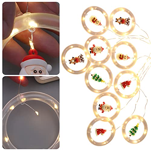 Mojoyce Cordão de luzes LED estrelas, enfeite de árvore de janela de Natal com luz branca quente USB