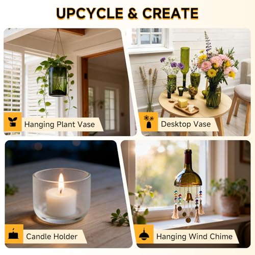 Image of Glass Bottle Cutter Bottle Cutter Version DIY Machine for Cutting Wine Beer Whiskey Alcohol Champagne to Craft Glasses Accessories Tool Kit Gloves Fixing Rubber Ring