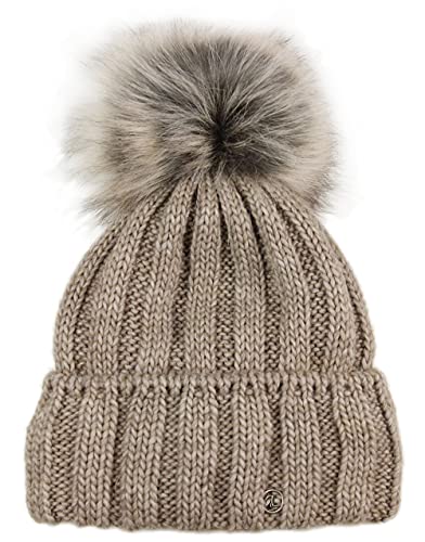 Bonnet doublure polaire thermique pour femme protection grand froid avec pompon amovible