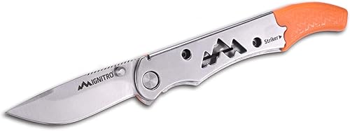 Miniatura 2 de OUTDOOR EDGE Ignitro - Cuchillo de supervivencia de emergencia EDC con hoja plegable de acero inoxidable de 2.3 pulgadas, silbato de señal, barra