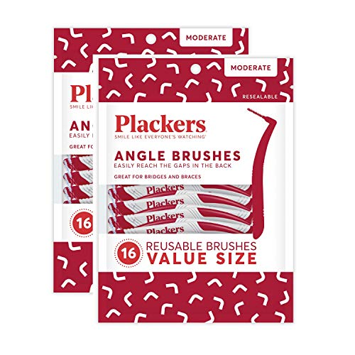 Plackers Interdental Brush RA, 16 Count (Pack of 2)