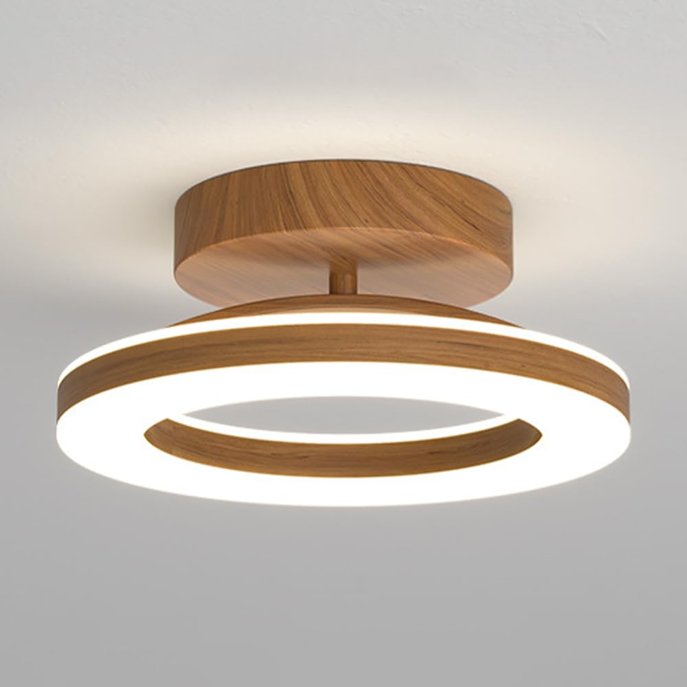 Jadssox Dimmable LED Ceiling Light, 12W 3000K-6000K Adjustable Semi Flush Mount Ceiling Light Fixtures, Modern Round Metal Ceiling Lamp for Bedroom Hallway Laundry Room