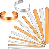 12 Pieces Bracelet Bending Bar Kit Aluminum and Copper Blank Bracelets Metal Stamping Blanks...