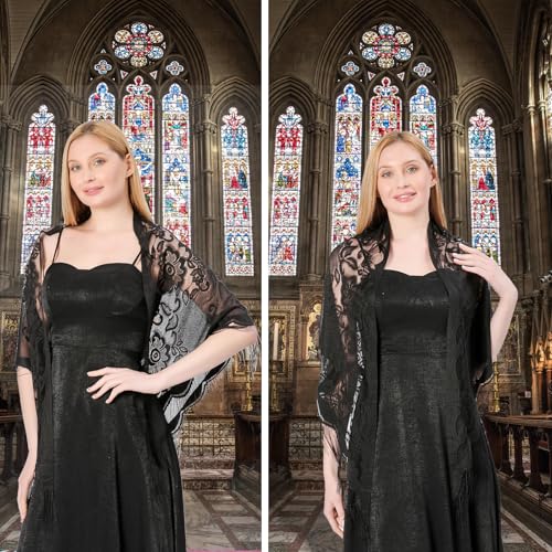 Giantree Shawls and Wraps, Ladies Triangle Lace Shawls and Wraps, Shawl Wraps for Women for Evening Parties Wedding Shawls4