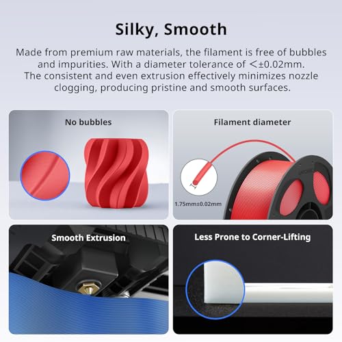 Image of ANYCUBIC PLA Plus (PLA+) 3D Printer Filament 1.75mm, High Toughness 3D Printing Filament, Dimensional Accuracy + /- 0.02mm, Print with Most FDM 3D Printers, 1KG Reusable Spool, Red