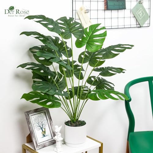 Der Rose Fake Plants Artificial Plants Tall 71cm Adjustable Faux Monstera Plants Indoor Outdoor for Home Bedroom Living Room Bathroom Decor - Image 6