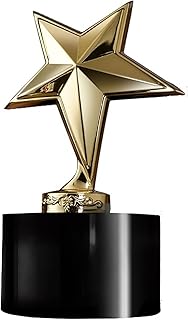 Star Award Trophy, Gold Star Award Trophy, Metal Trophy Star Trophy,Star Trophy Awards for Party, Props, Rewards, Winning Prizes, Competitions Gold 6 Inch (Color : Gold)