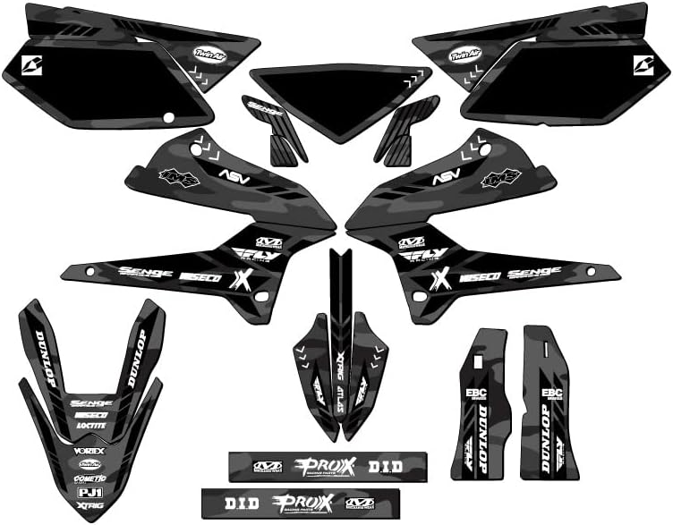 2008-2024 KLX 250 Apache Grey Senge Graphics Complete Kit Compatible with Kawasaki