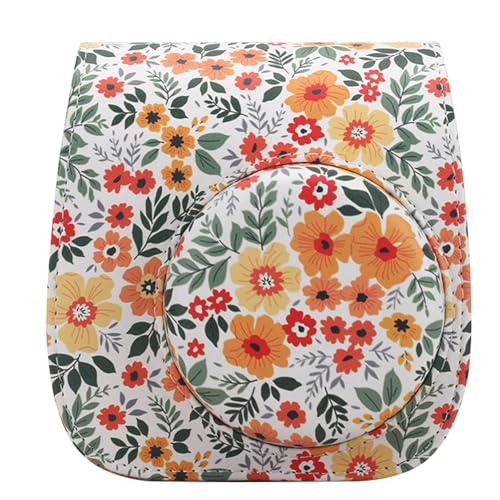 Housse Instax Mini 12 fleurie jaune pour transporter votre appareil photo en voyage