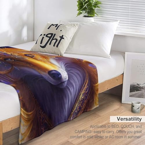 Couverture loup en flannel douce et chaude pour lit et canapé de 130x150 cm