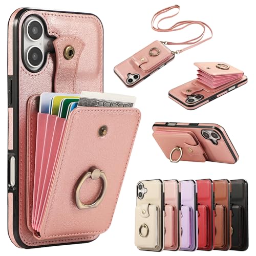 Coque iPhone 16 portefeuille anti-piratage RFID pour éviter les vols et les chutes