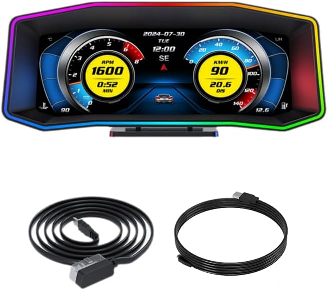 P4 OBD+GPS Multi-Function 6.2 Inch LCD Turbine Smart Speed Accelerometer Slope Hud Meter for Vehicles
