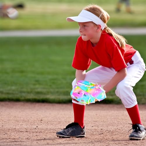 PAMAID Kids Baseball and Softball Training Gloves, 10.5\" Left Hand Throw, Unicorn Color, Leather Lining, 2023 Model