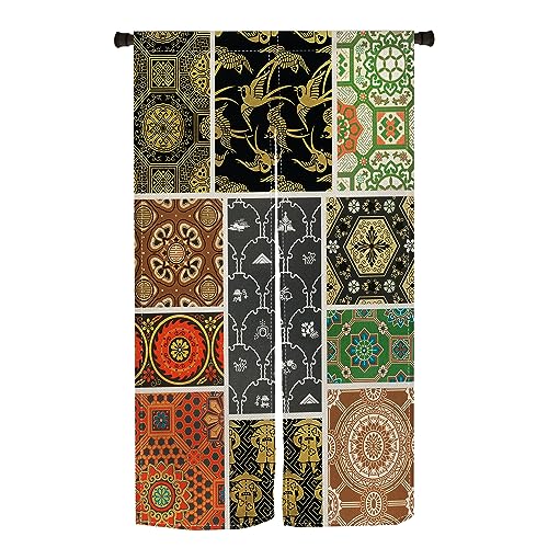 のれん Qinunipoto 花柄 エスニック 暖簾 シンプル風 幅85cm丈150cm インテリア 出入り口 目隠し おしゃれ すだれ 遮光 部屋 間仕切りカーテン 門カーテン ポリエステル製 オーダー可 簡単取付 四季兼用