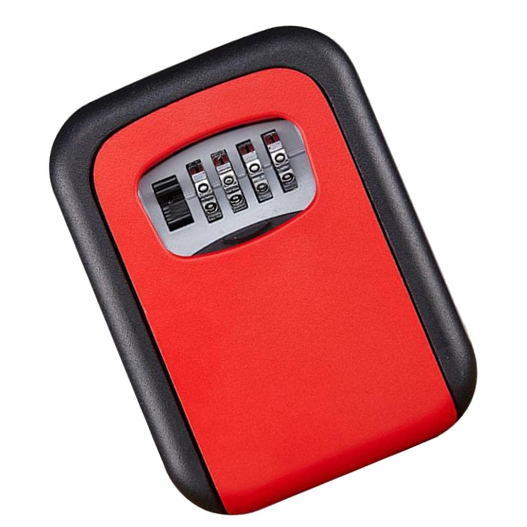 CALANDIS Outdoor Wall Mounted Safe Key Box with Lock & Waterproof Home Red-image-7