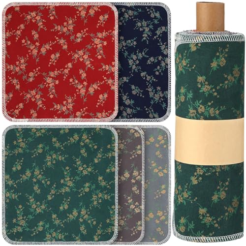 VitalCozy Wiederverwendbare Papierhandtücher, wiederverwendbar, Baumwolle, saugfähig, waschbar, mit Rolle, Küchen-Geschirrtuch für die Küche (Atayal-Blume), 25 Stück