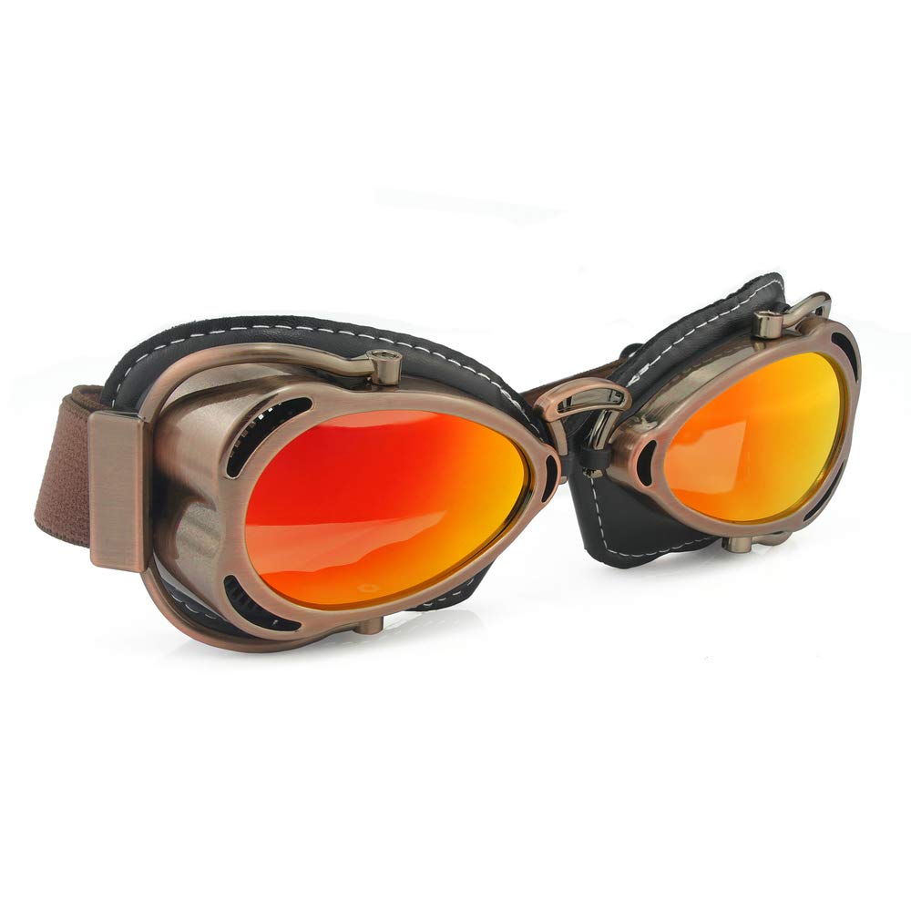 Lunettes de pilote aviateur rétro vintage pour moto, croiseur, scooter, motard