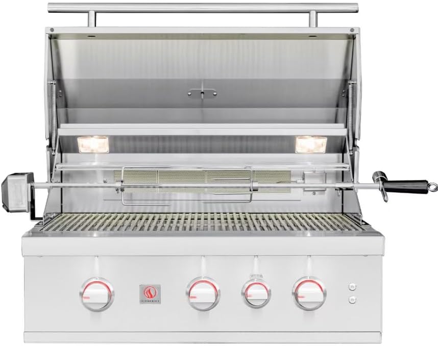 Summerset TRL Pro 32-in 3 Burner Built-In Natural Gas Grill w/Rear Infrared Burner & Rotisserie Kit - TRLPRO32
