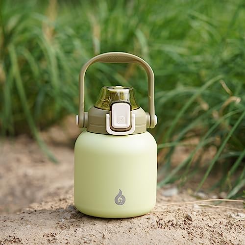 Image of BJPKPK 27oz Insulated Water Bottle with Straw Lid, Cute Stainless Bottle | One-Hand Straw Lid, BPA-Free Leakproof Large Water Bottle with Handle, Keeps Cold & Hot, Vacuum Insulation for Gym & Outdoor