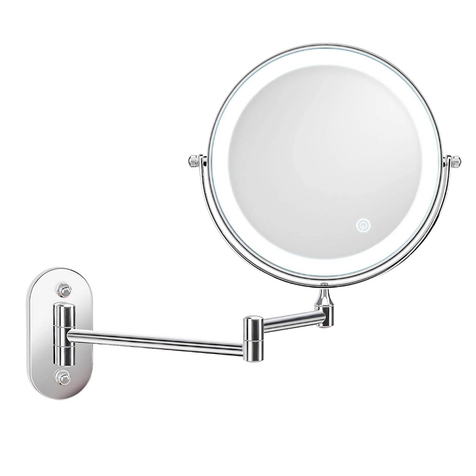 Miroir mural LED noir rechargeable de 20,3 cm parfait pour sublimer votre routine beauté