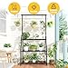 Simple Trending Plant Stand Indoor Outdoor, Heavy Duty Metal 3 Tiered Hanging Plant Shelf for Multiple Flower Planter Holder Tall Large Rack for Living Room Garden Balcony, Black