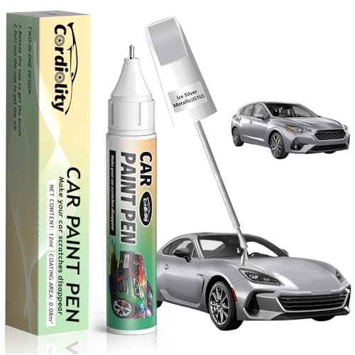 Image of G1U Ice Silver Metallic Touch Up Paint for Subaru, Color Accurate Car Paint Scratch Repair Pen, Quick & Easy Fix Automotive Chips and Nicks