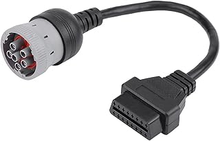 Adaptador de diagnóstico de caminhão, interface de diagnóstico de caminhão fêmea 16 pinos OBD2 cabo adaptador de 6 pinos para ferramenta de diagnóstico automotivo