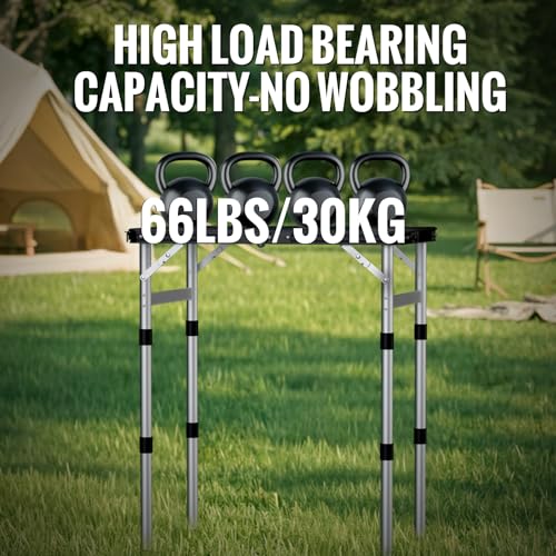 Table de camping pliable GARLLEN, hauteur réglable et plateau imperméable - 4