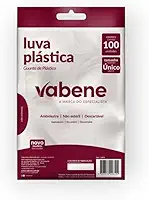 Luva Plástica Descartável, Vabene, Tamanho Único, Pacote com 100