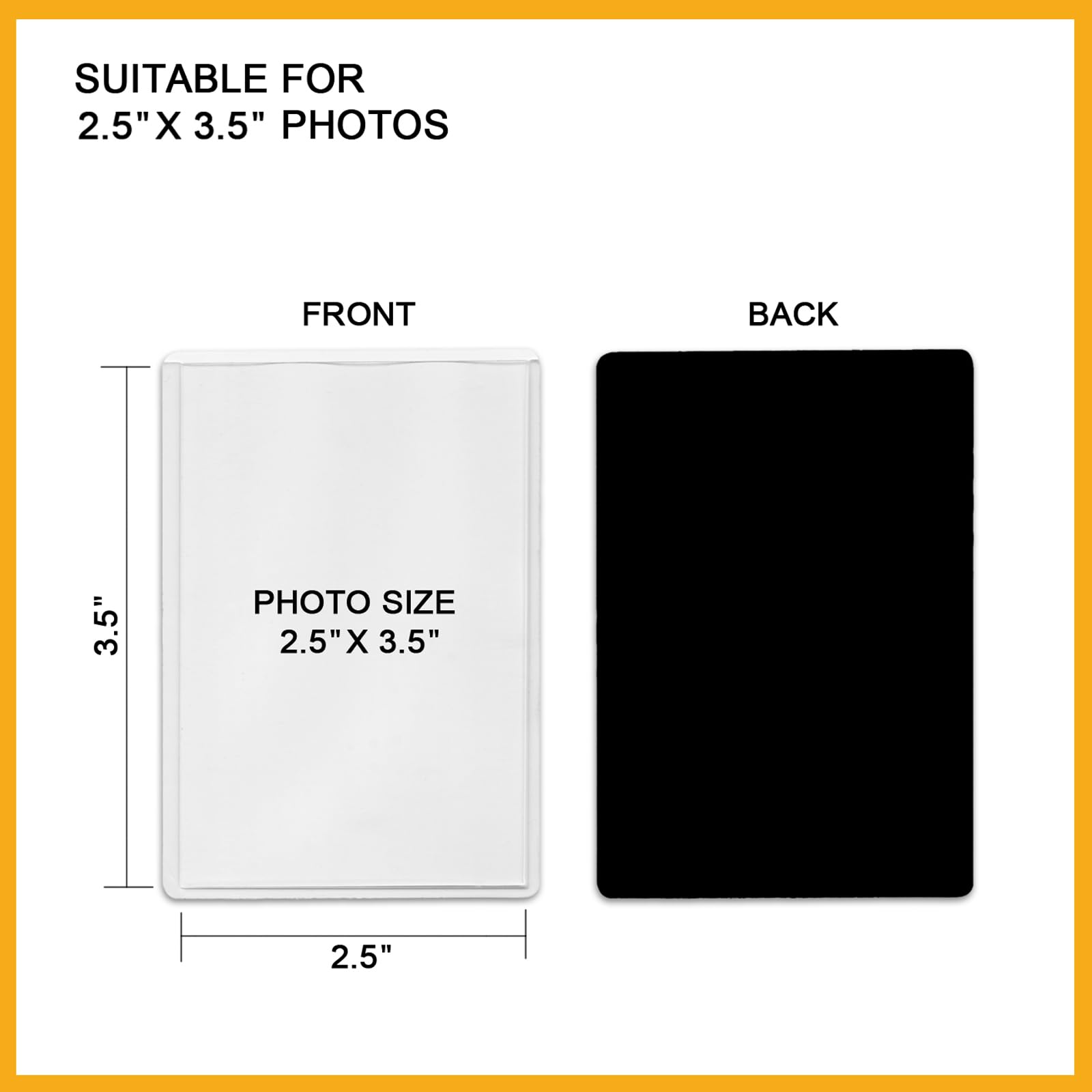 KikoSkool Magnetic Photo Pocket Refrigerator 20 Pack, Hold White 2.5X3.5 Photos, Magnetic Photo Frame for Fridge, Locker, Office Cabinet.