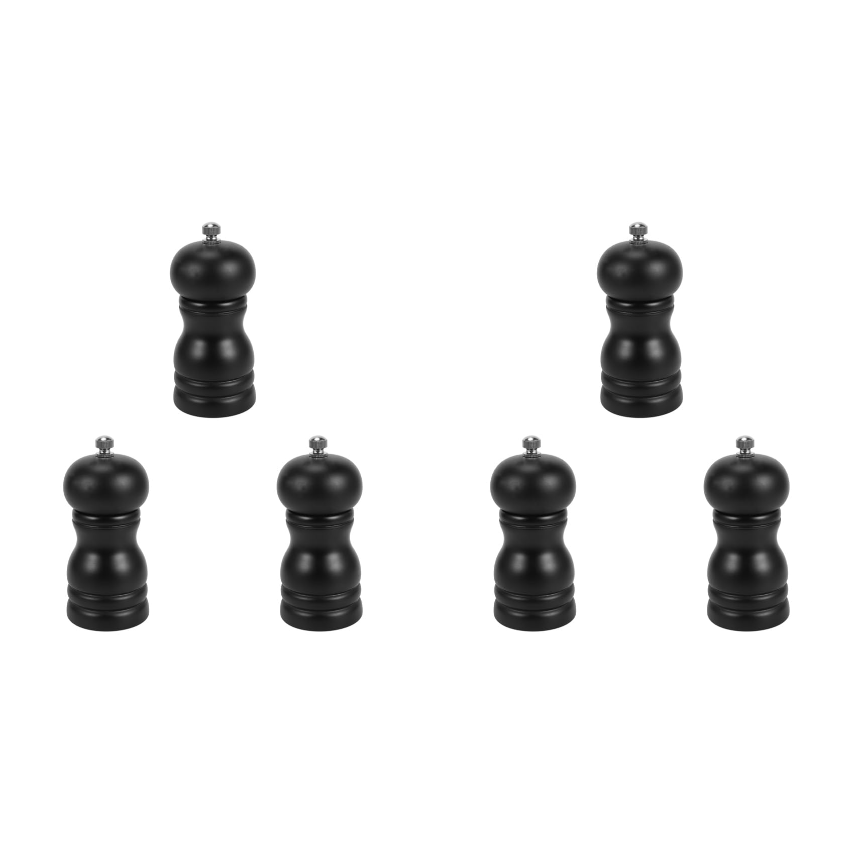 Hndhbfgrt 6X Wood Salt and Pepper Grinder Set Manual Pepper Salt Mill Shaker, Solid Wood with Adjustable Coarseness Black