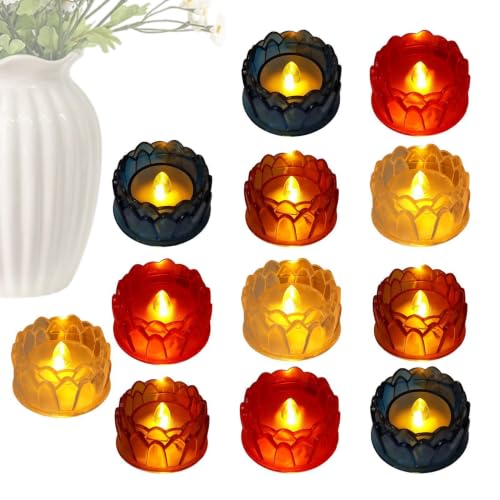 Velas LED con forma de flor ideales para residencias y restaurantes de 12
