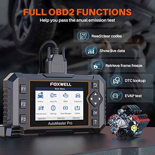 Foxwell Nt624 Elite All System Obd2 Scanner Diagnostic Tool 8 Services Reset Diagnostic Scanner For All Vehicles Abs Bleeding/Injector Coding/Brt/Oil Light/Epb/Sas/Dpf/Throttle, Auto Vin #TOP3