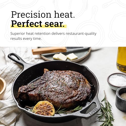 Image of Lodge Seasoned Cast Iron Skillet - PFAS-Free, Non-Toxic Cookware - Use with an Oven, Stove, Grill, or Campfire - Naturally Non-Stick & Oven Safe - 10.25 Inches