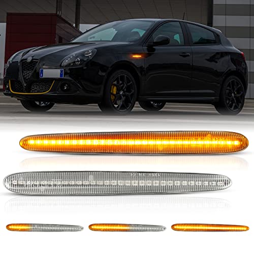 OZ-LAMPE Intermitentes Dinamicos para Alfa-Romeo Giulietta, Intermitentes Laterales 2 Pezzi, Indicador Laterales Transparente