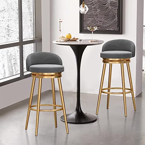 Tabourets de bar pivotants velours dos soulagé assise stable