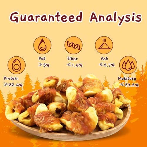 Jungle Calling Dog Treats, Skinless Chicken Wrapped Apple Treats, Gluten and Grain Free, Chewy Dog Bites for Balanced Nutrition, 10.6oz