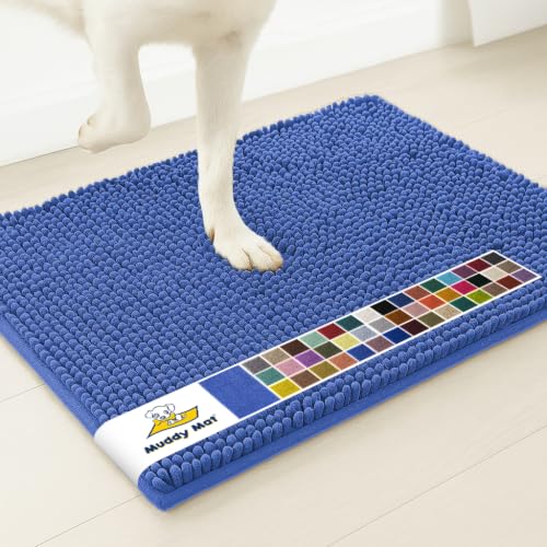Image of Muddy Mat | Super Water Absorbent Door Mat Indoor, Microfiber Quick Dry Chenille Entryway Rug, Slip Resistant Front Door Mat, Indoor Mats for Entryway, Machine Washable Pet Rug, Periwinkle 3ft x 3ft