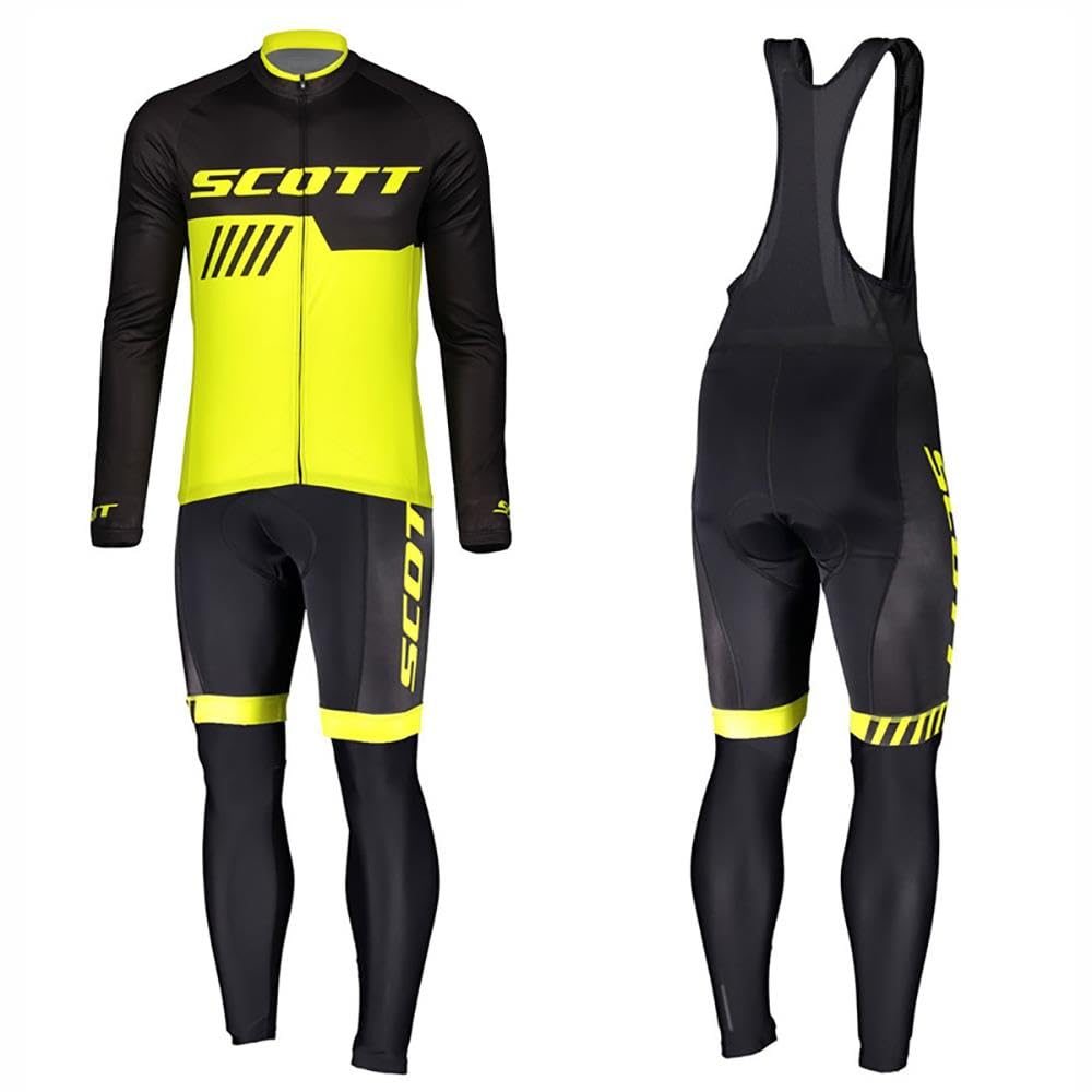 Ropa Ciclismo Set Manga Larga Completo de Ciclismo para Hombre con Acolchado Silicona 20D a Prueba de Viento Secado para MTB Ciclista Correr al aire libre