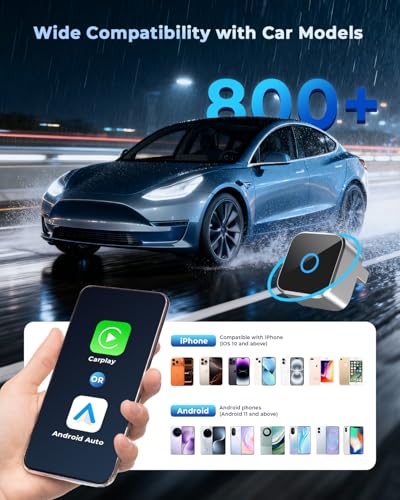 Image of CEROAN 2-in-1 Wireless CarPlay Adapter & Android Auto Wireless Adapter for Cars - Convert Wired to Wireless with Bluetooth 5.3 & 5GHz WiFi, Auto Reconnect, Lag-Free for iOS /Android (Mini)
