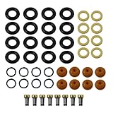 Upgrade 8 Sets 0280150943 Fuel Injector Seal Kits for Ford F-150 1997-2003 V8 5.4L - O-rings, Pintle Caps, Seal Spacers and Filter Baskets Included