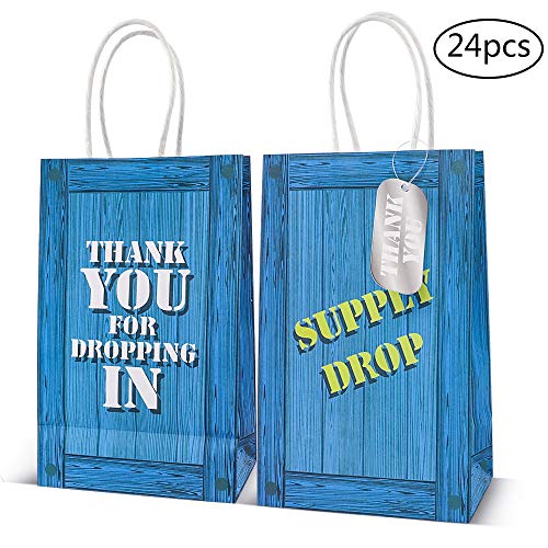 UOONY 24pcs Game Party Bags Video Game Drop Favor Bags For Birthday Party Themed Party Supplies Thank You Gift Bags with 24 Thank You Tags