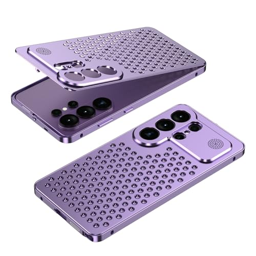 Coque Galaxy S24 Ultra cadre métal antichoc silicone rigide violet