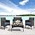 Knnbxa 4-Piece Patio Furniture Set Outdoor Rattan Furniture Patio Conversation Set for Patio, Backyard, Porch, Poolside w/Coffee Table-Dark Blue