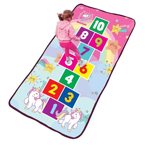 Tapete Amarelinha Infantil Unicórnio, Fabrincando Ideias, Multicor