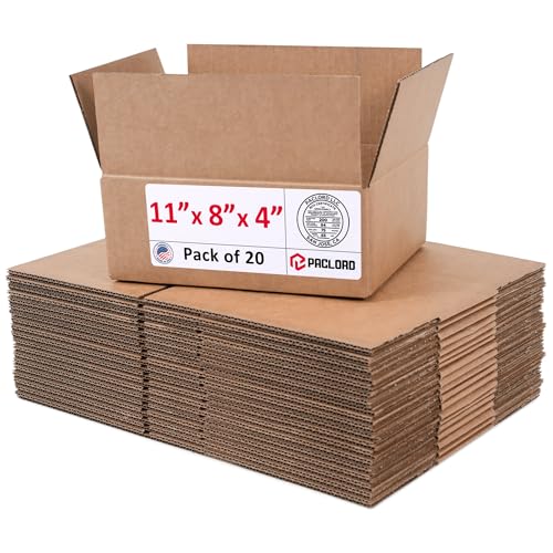 Image of Small Cardboard Boxes 11 inchL x 8 inchW x 4 inchH (Pack of 20) - USA-Made Packing Boxes for Moving, Shipping, or Storage - USPS, UPS, FedEx Approved - Professional Packing Supplies for Moving | USA-Made Packing Boxes for Moving, Shipping, or Storage - USPS, UPS, FedEx Approved - Professional Packing Supplies