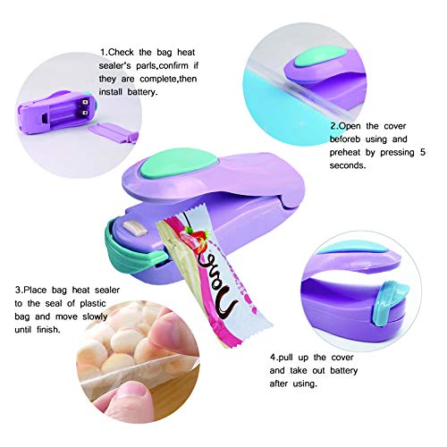 Portable Mini Sealer, Portable Household Sealing (Purple)