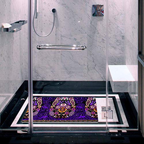 Tapis de douche antidérapant bohémien à 112 ventouses - 7